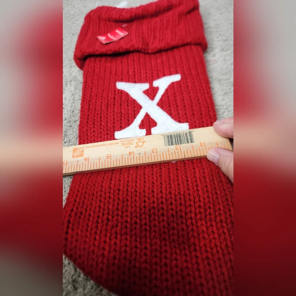 Knit Monogram Christmas Stocking Red X - Wondershop